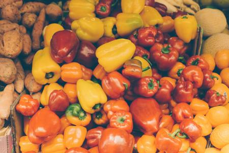 辣椒，蔬菜，红色，黄色，橙色，山药，土豆，颜色，颜色