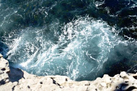 自然，水，崩溃，波浪，海洋，蓝色