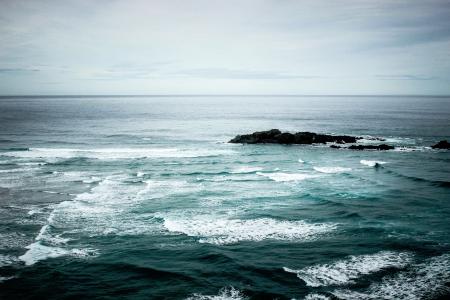 自然，水，崩溃，波浪，海洋，蓝色，海，岩石