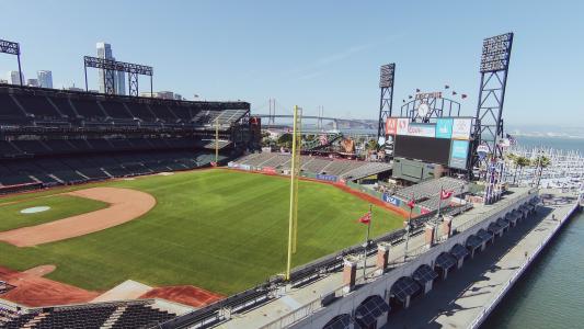AT&T Park, baseball, stadium, sports, field, diamond, sunny, San Francisco