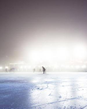 人，冷，冰，天气，滑冰，运动，爱好，雾，白，刀片