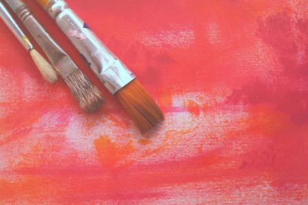 绘画，油漆，画笔，艺术，设计，画布，画笔，红色