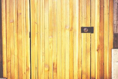 木材，篱笆，门，钥匙孔