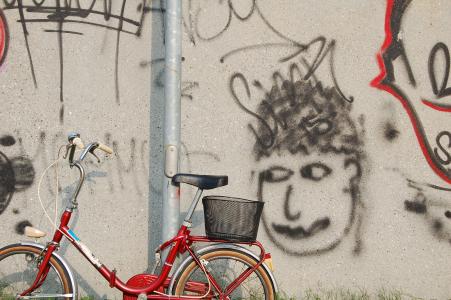 墙壁，艺术，壁画，绘画，自行车，自行车