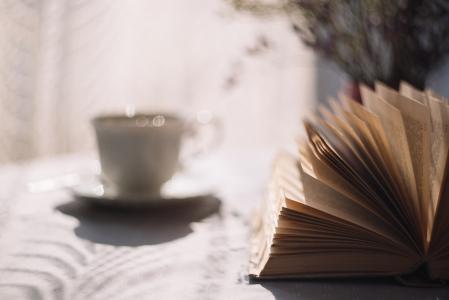 书，小说，阅读，茶，杯