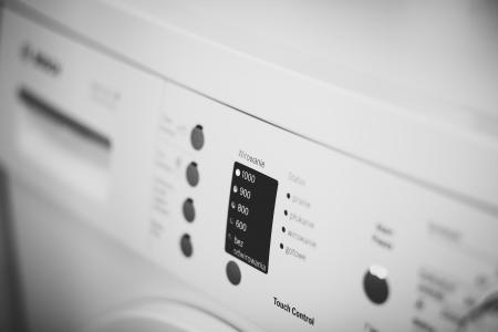 洗衣机，洗衣，清洁，黑色和白色