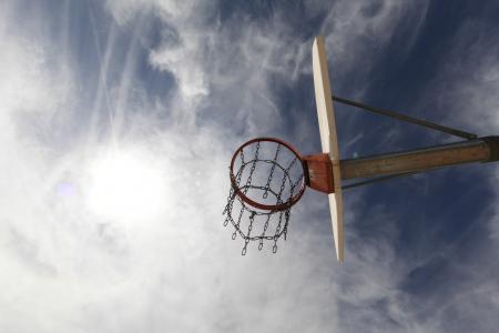 篮球，箍，网，链，天空，云，体育，运动，健身