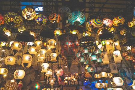 灯具，灯，大市集，商店，市场，伊斯坦布尔，土耳其