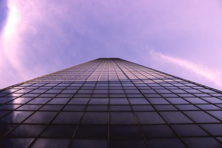 建筑，塔，高层，结构，紫色，天空