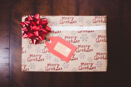 木，闪亮，表，红色，色带，标记，圣诞节，礼物