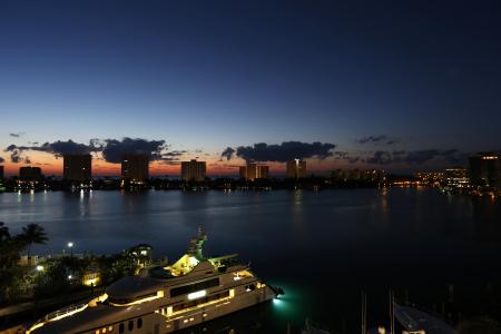 日出，佛罗里达，海，水，早上，船，船，游艇