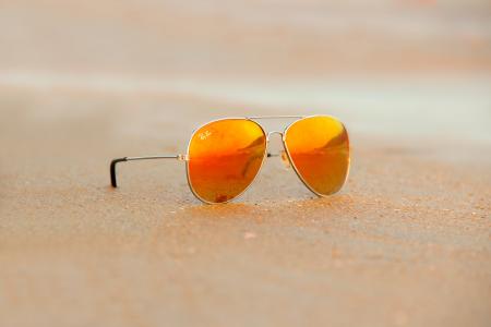 太阳镜，眼镜，射线禁令，时尚，海滩，海岸，岸，旅行