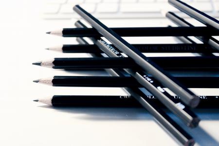 铅笔，写作，绘图，创意，设计，业务，办公室，办公桌，工作，黑色和白色