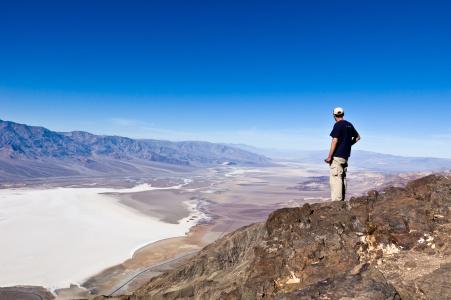 死亡谷，dante视图，沙漠，谷，顶部，支配，旅游，俯瞰，监督，全景，人，徒步旅行者