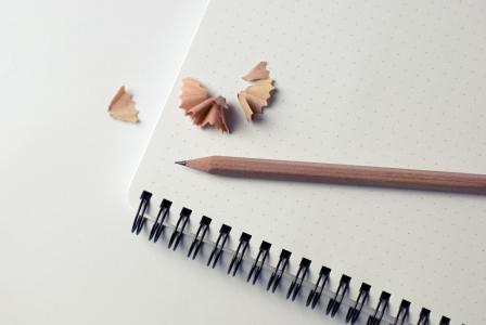 记事本，铅笔，刨花，业务，办公室