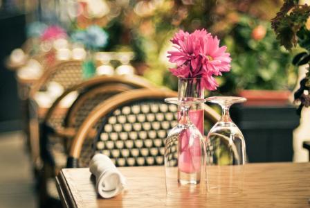 鲜花，花束，咖啡厅，眼镜