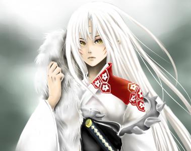 Seshimaru，艺术，武士，剑，和服，女孩