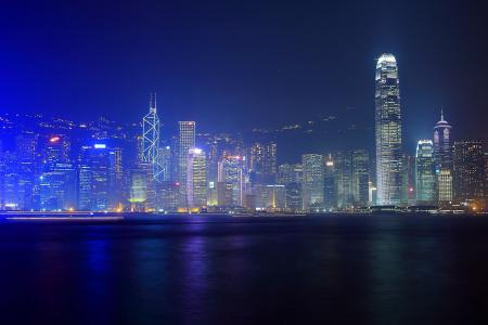 香港，城市，夜晚