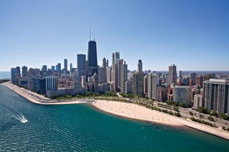 芝加哥，芝加哥，建筑，摩天大楼，海岸