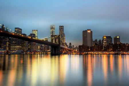 布鲁克林大桥，纽约市，纽约州，美国，东河，纽约市