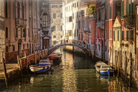 船，家，通道，意大利，威尼斯