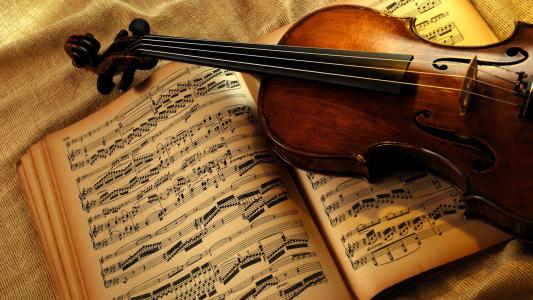 小提琴，乐谱，书