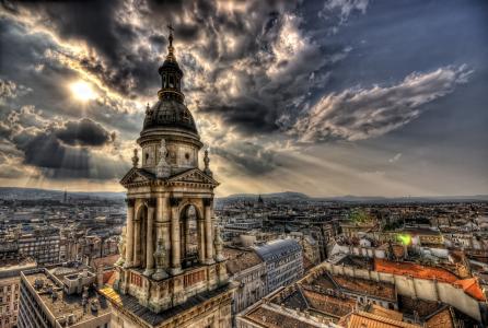 匈牙利，城市，房屋，天空，云彩