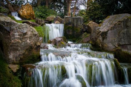 瀑布，石头，苔藓，自然，景观