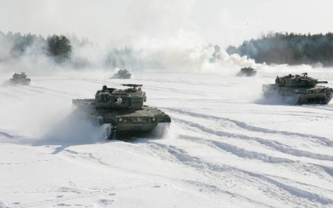 坦克，冬天，训练