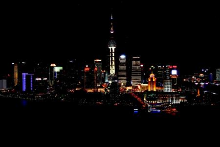 上海，中国，晚上