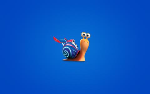 蜗牛，蜗牛，涡轮，蓝色背景，涡轮