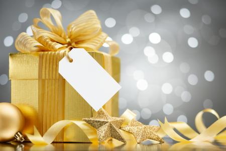 属性，装饰，黄金，礼物，圣诞节，装修，包装，新的一年