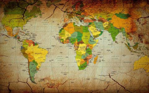 世界地图，地图，政治