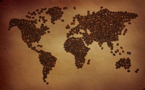 地图，咖啡