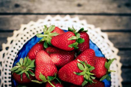 浆果，草莓，餐巾