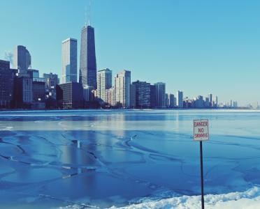 冬天，芝加哥，冰，伊利诺伊，城市