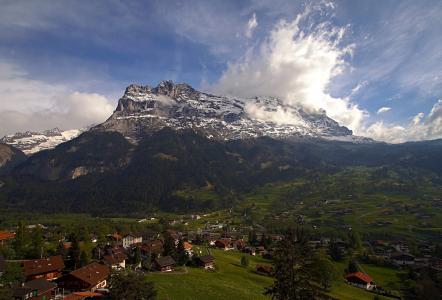 艾格峰，瑞士，绿化，山，夏天