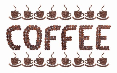 咖啡豆，杯咖啡，咖啡