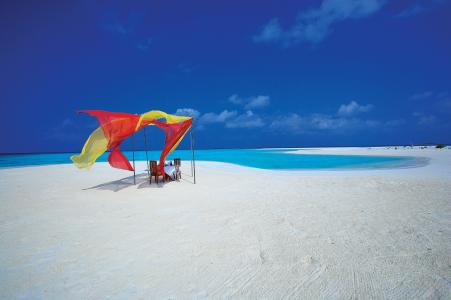 马尔代夫，海洋，沙滩，沙滩，水，云，椅子