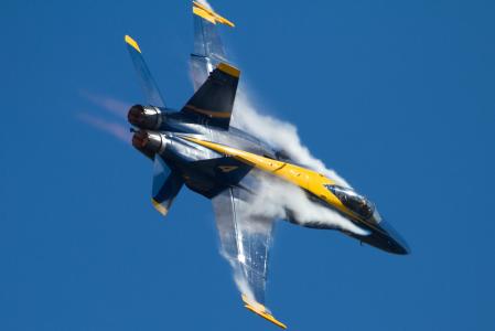 飞机，f-18，大黄蜂，航空，烟雾