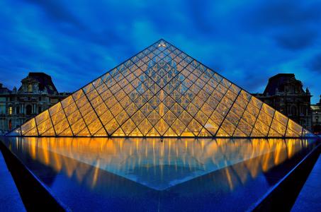 博物馆，巴黎，卢浮宫，法国，金字塔