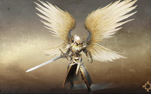剑，翅膀，大天使，剑和魔法的英雄