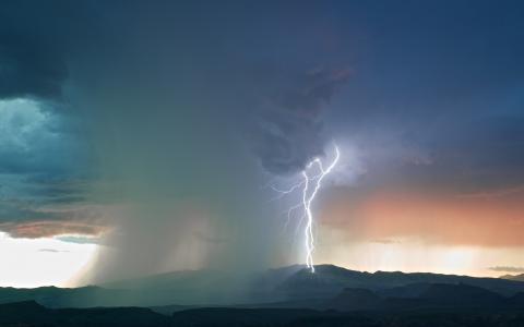 风暴，闪电，山脉，风暴，元素