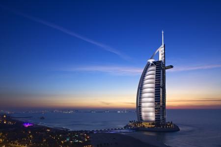 burj al-arab，酒店，迪拜，oae，天空，海洋