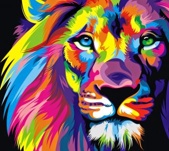 狮子，兽王，鬃毛，涂料