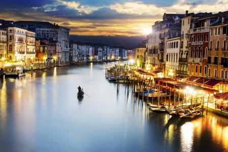 意大利，贡多拉，大运河，威尼斯，威尼斯，意大利