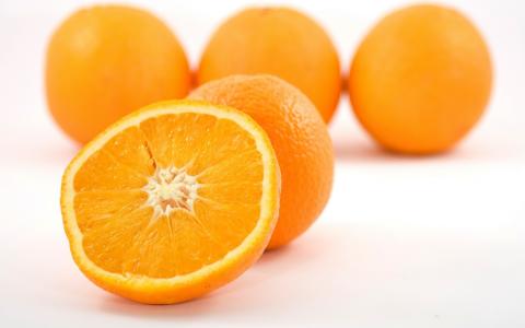 成熟的橙子，柑橘，橙子