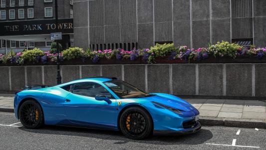 458，法拉利，超级跑车，蓝色，哈曼，意大利