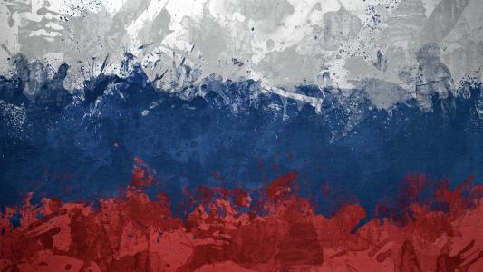 俄罗斯，国旗，油漆，绘，白色，蓝色，红色