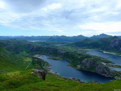 罗弗敦，挪威，高山，湖泊，景观